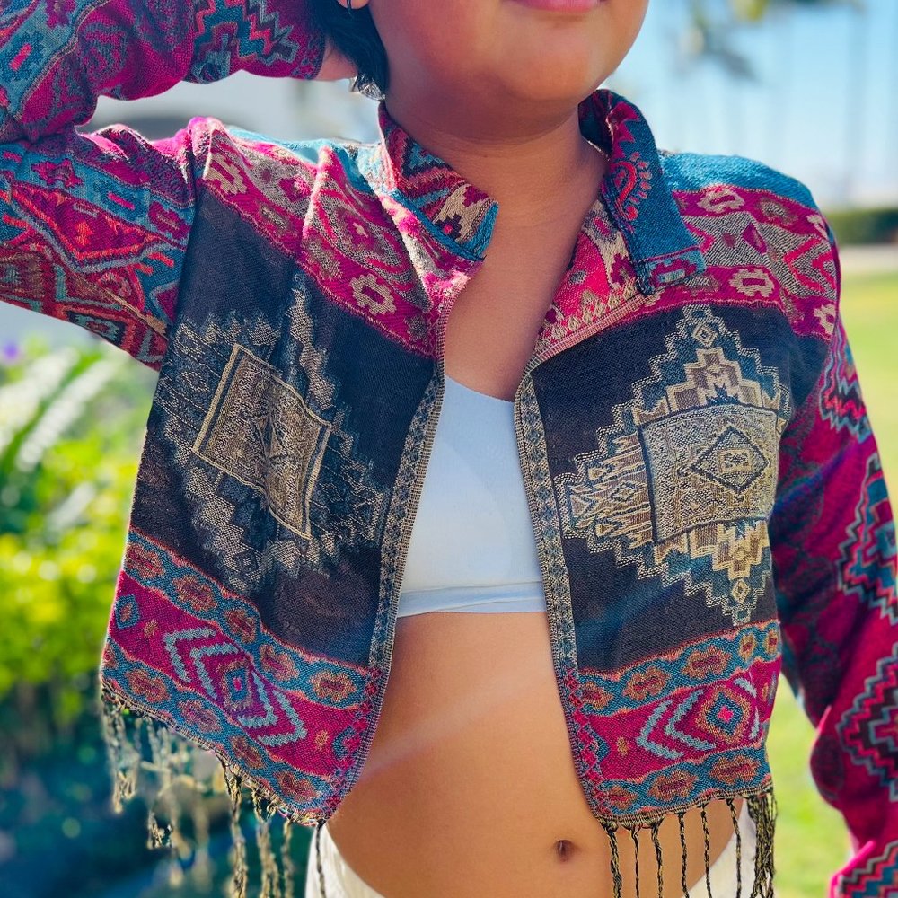 Cropped Aztec Jacket